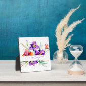 Lila Aquarellfarbe Iris personalisiert Fotoplatte (InSitu)