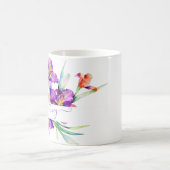 Lila Aquarellfarbe Iris personalisiert Kaffeetasse (Mittel)