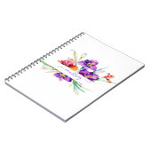 Lila Aquarellfarbe Iris personalisiert Notizblock (Linke Seite)