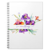 Lila Aquarellfarbe Iris personalisiert Notizblock (Vorderseite)