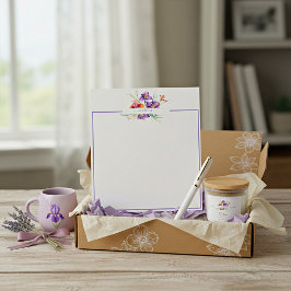 Lila Aquarellfarbe Iris personalisiert Notizblock