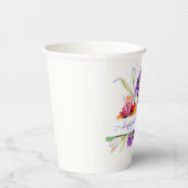 Lila Aquarellfarbe Iris personalisiert Pappbecher (Rechts)