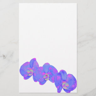 Lila Aquarellfarbe Orchideenmalerei Briefpapier