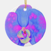 Lila Aquarellfarbe Orchideenmalerei Keramik Ornament (Vorne)
