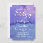Lila Aquarellfarbe "The Wedding of" Typografie Einladung (Vorderseite)