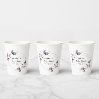 Lila Aquarellfarben Blume Babyduschpapier Pappbecher