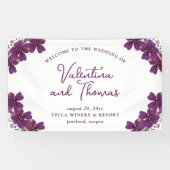 Lila Aquarellfarben-Blume Begrüßung Banner (Horizontal)