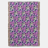 Lila Aquarellfarben Blume Blumenmuster Decke (Vorderseite Vertikal)