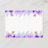 Lila Aquarellfarben-Blume Blumenzettel Begleitkarte (Rückseite)