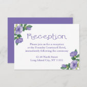 Lila Aquarellfarben-Blume Empfang-Karte Begleitkarte (Vorne/Hinten)