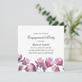 Lila Aquarellfarben-Blume. Flora-Engagement-Partei Einladung (Stehend Vorderseite)