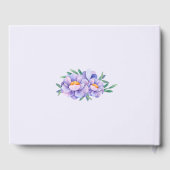 Lila Aquarellfarben Blume Kinderdusche Personalisi Gästebuch (Rückseite)