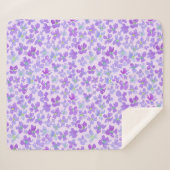Lila Aquarellfarben Blume lila Design Fleece leer Sherpadecke (Vorderseite (Horizontal))