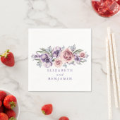 Lila Aquarellfarben Blume Papier Napkin Serviette (Beispiel)