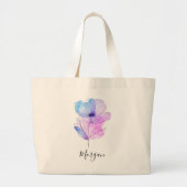 Lila Aquarellfarben-Blume, Skriptname oder Monogra Jumbo Stoffbeutel (Vorne)