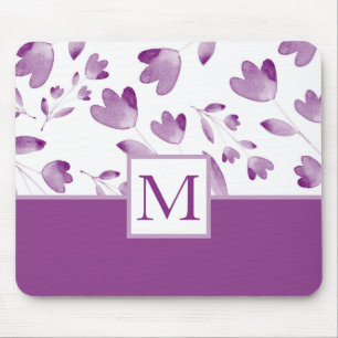 Lila Aquarellfarben-Blume stems Mouse Pad Mousepad
