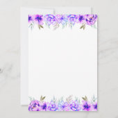 Lila Aquarellfarben-Blume-Verlobung Einladung (Rückseite)