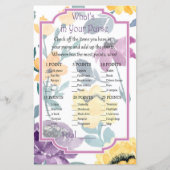 Lila Aquarellfarben-Blume Was ist in Ihrem Geldbeu (Vorderseite)