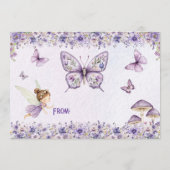 Lila Aquarellfarben Blumengeburtstag Wünsche Hinweiskarte (Rückseite)