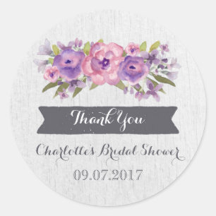 Lila Aquarellfarben Brautparty Gefälligkeitstags Runder Aufkleber