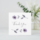 Lila Aquarellfarben - Danke-Karte Dankeskarte (Stehend Vorderseite)