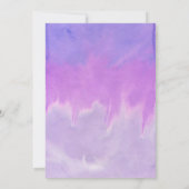 Lila Aquarellfarben Floral Boho Einladungen zur Ho (Rückseite)