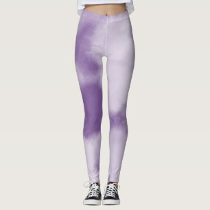 Lila Aquarellfarben-Gefärbte Krawatte Abstrakt Leggings