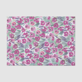 Lila Aquarellfarben-MohnblütenCollage aus Blume Seidenpapier