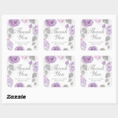 Lila Aquarellfarben-Rose Danke, dass Sie Stickers (Blatt)
