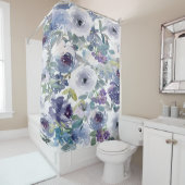 Lila Aquarellfarben Rose Duschvorhang (Beispiel)