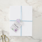 Lila Aquarellfarben-Rose Geschenkanhänger (Mit Garn)