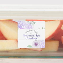 Lila Aquarellfarben-Rose von Etiketten