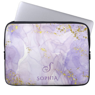 Lila Aquarellfarben-Tinte für Lilac individuell ei Laptopschutzhülle