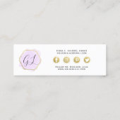 Lila Aquarellfarben und Gold Mini Visitenkarte (Rückseite)