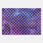 Lila Aquarellfarben und Goldfarben Fantasiemuster Geschenkpapier Set (Vorderseite 2)