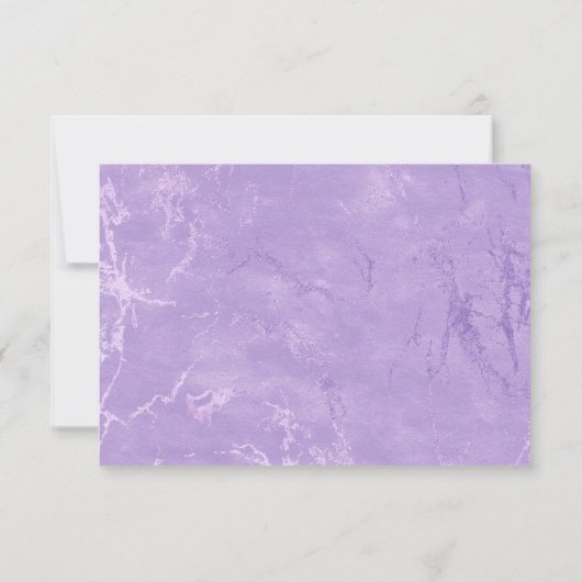 Lila Aquarellfarben-Violetten mit QR-Code RSVP Karte (Rückseite)