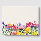 Lila Aquarellfarben-Wildblumen Lila Hochzeit Gästebuch (Rückseite)