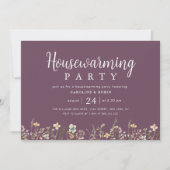 lila Aquarellfarben Wildblumen Party Einladung (Vorderseite)