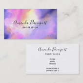 Lila Aquarellfarben-Wirbel Außenweltraum Visitenkarte (Vorne/Hinten)