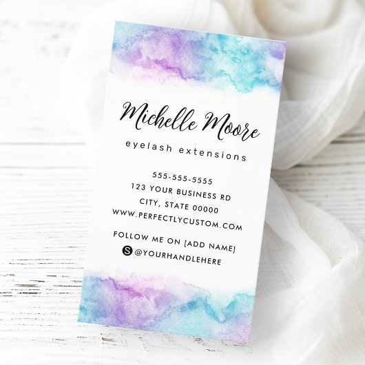 Lila Aquarelllogo Visitenkarte