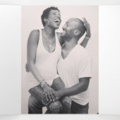 Lila Aquarellmauer Dreifach-gefaltete Programmkarte (Innenseite Mitte)