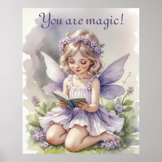 Lila Aquarellmaus Du bist magisch! Kostenvoranschl Poster (Vorne)