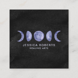 Lila Aquarellmond phasen metaphysische Quadratische Visitenkarte