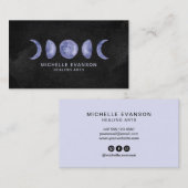 Lila Aquarellmonde-Phasen Heilkunst Visitenkarte (Vorne/Hinten)