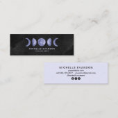 Lila Aquarellmoon Phasen Bohemisch Mini Visitenkarte (Vorne/Hinten)