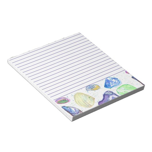 Lila Aquarellmünzen Notizblock (angewinkelt)