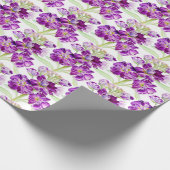 Lila Aquarellmuster Blume Geschenkpapier (Ecke)