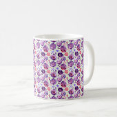 Lila Aquarellmuster-Blume Kaffeetasse (VorderseiteRechts)