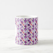 Lila Aquarellmuster-Blume Kaffeetasse (Mittel)
