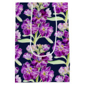 Lila Aquarellmuster Blume Mittlere Geschenktüte (Rückseite)